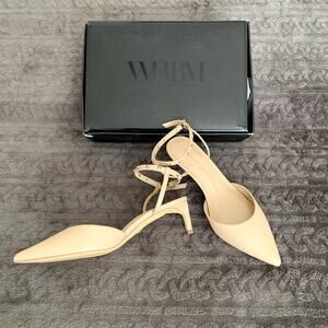 Women's Kitten Heel Studded Strap Leather Pumps 8.5M NWT